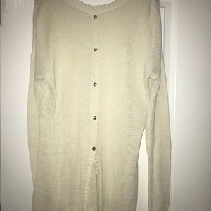 Ivory tunic sweater w/ button detail down the back